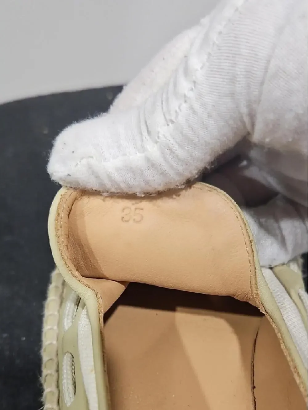 Bottega Veneta Cream and White Espadrille Slip-On Shoes